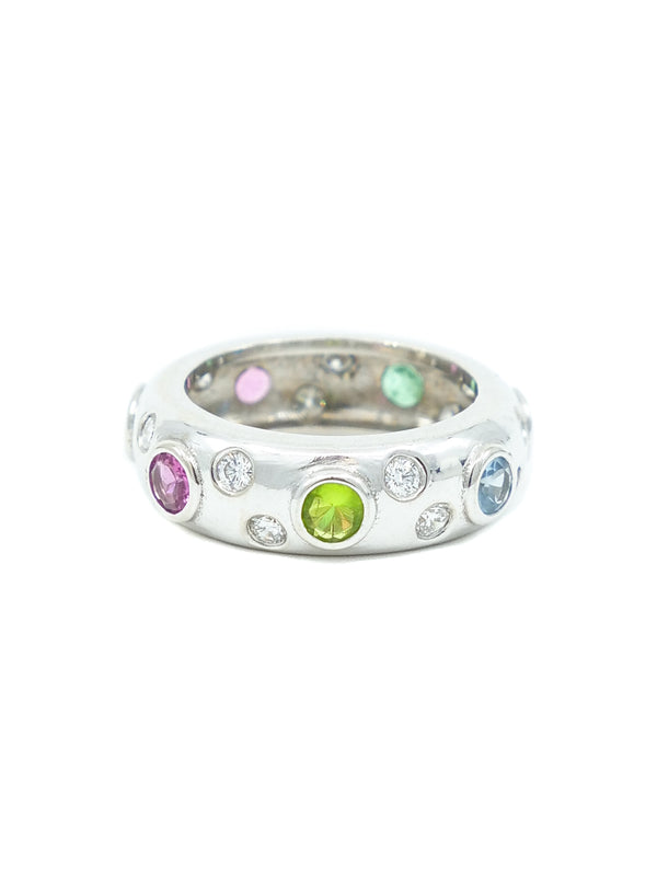 18k White Gold Bezel Set Eternity Band Fine Jewelry arcadeshops.com