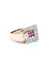 14k Art Deco Rose Gold Statement Ring Fine Jewelry arcadeshops.com