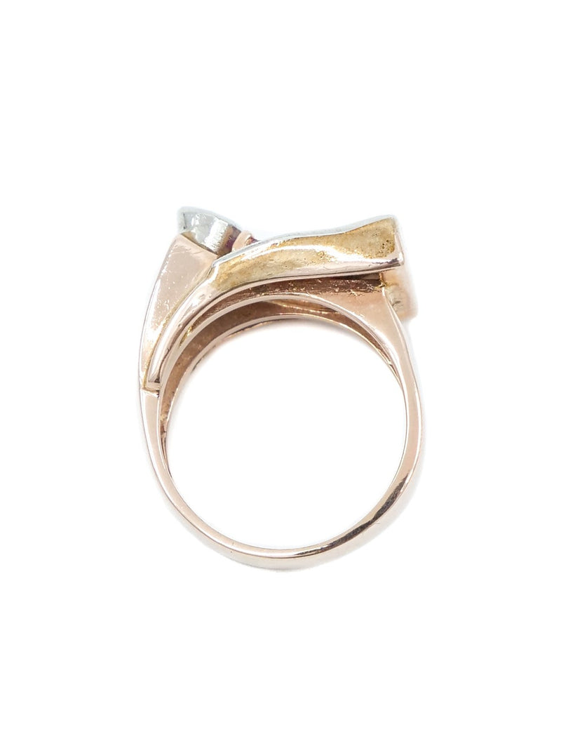 14k Art Deco Rose Gold Statement Ring Fine Jewelry arcadeshops.com