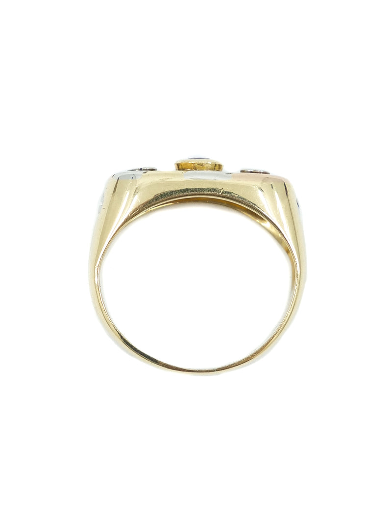 18k Bezel Set Diamond And Ruby Signet Ring Fine Jewelry arcadeshops.com