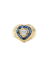 14k Sapphire Heart Signet Ring Fine Jewelry arcadeshops.com