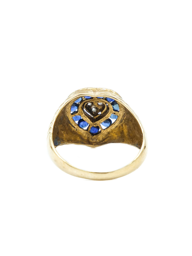 14k Sapphire Heart Signet Ring Fine Jewelry arcadeshops.com