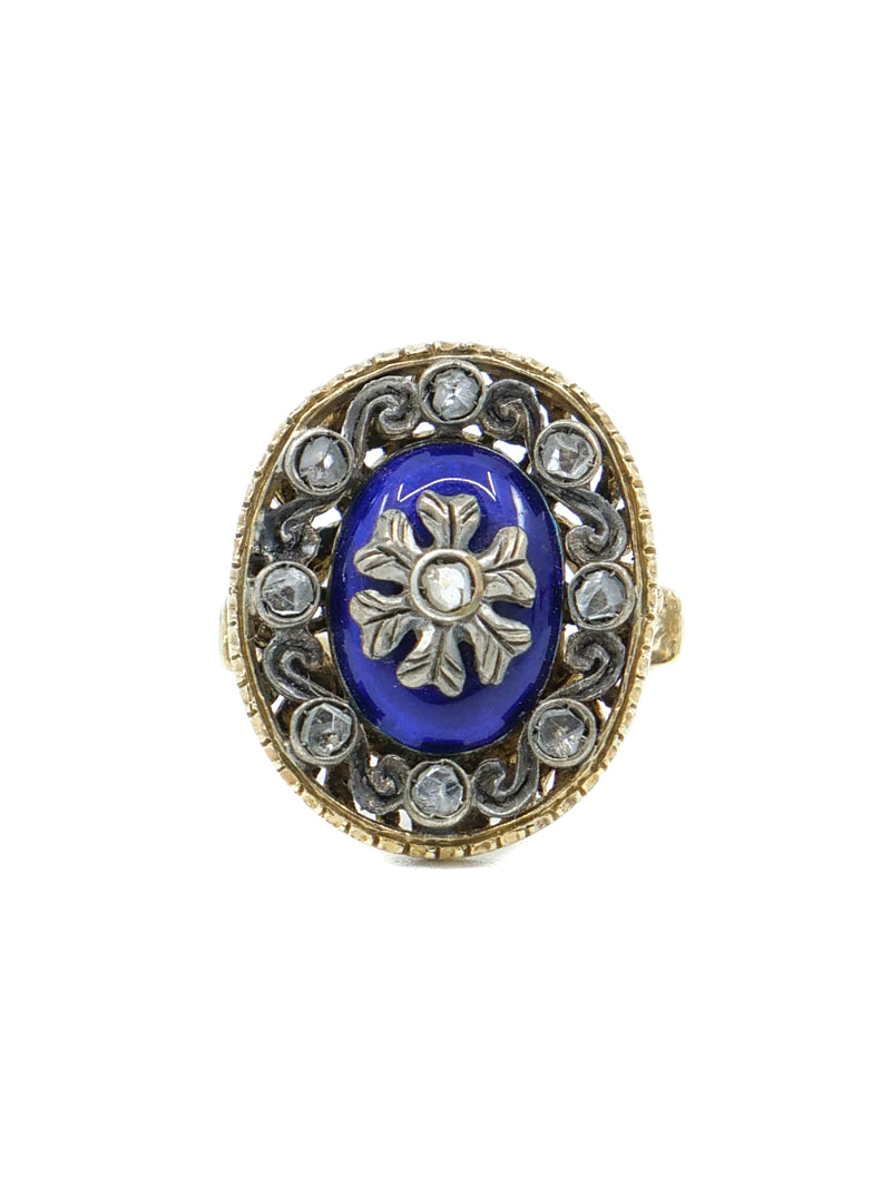 18k Victorian Revival Enameled Ring Fine Jewelry arcadeshops.com