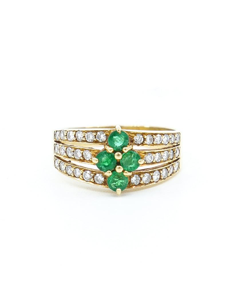 14k Emerald Stacked Diamond Band Fine Jewelry arcadeshops.com