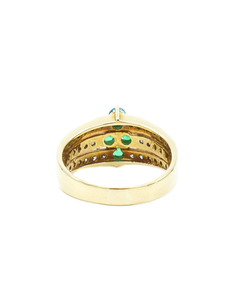 14k Emerald Stacked Diamond Band Fine Jewelry arcadeshops.com