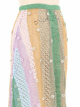 Multicolor Pastel Crochet Skirt Bottom arcadeshops.com