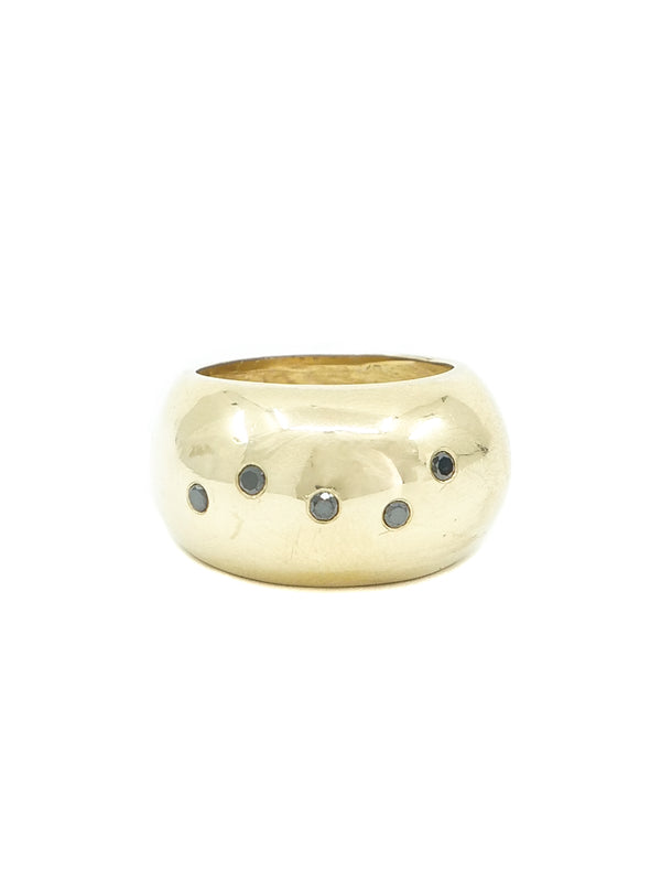 14k Black Diamond Accented Dome Ring Fine Jewelry arcadeshops.com