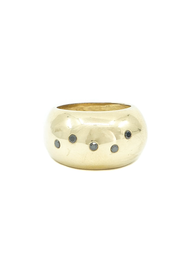 14k Black Diamond Accented Dome Ring Fine Jewelry arcadeshops.com