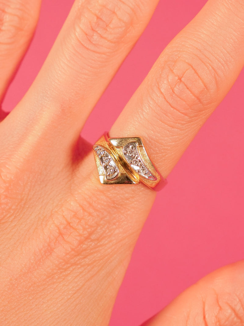 14k Gold Geometric Bypass Ring Fine Jewelry arcadeshops.com