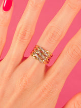 18k Open Work Single Cut Diamond Band Fine Jewelry arcadeshops.com