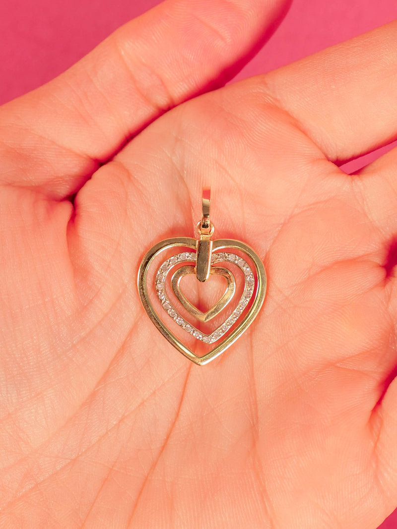 14k Diamond Heart Charm Fine Jewelry arcadeshops.com