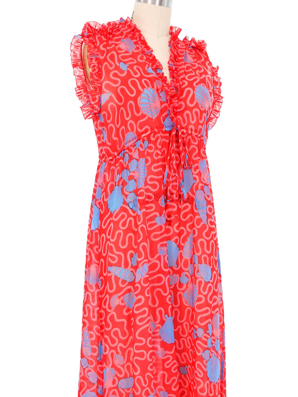 Zandra Rhodes Shell Printed Gown Dress arcadeshops.com