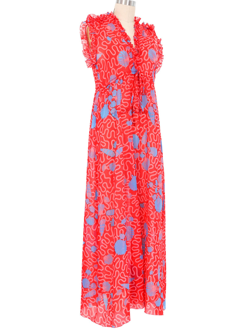 Zandra Rhodes Shell Printed Gown