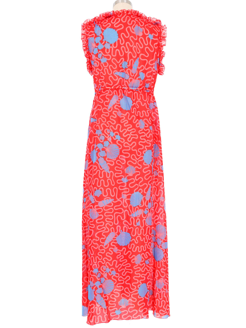 Zandra Rhodes Shell Printed Gown