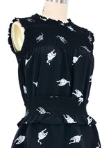 2010 Miu Miu Cat Print Silk Tank Top arcadeshops.com