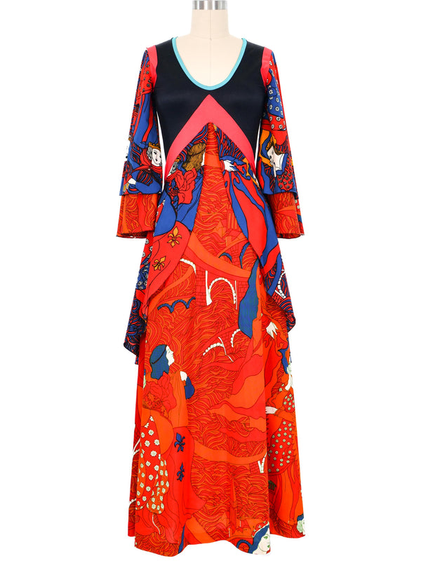 1971 Giorgio di Sant'Angelo Medieval Print Jersey Dress Dress arcadeshops.com