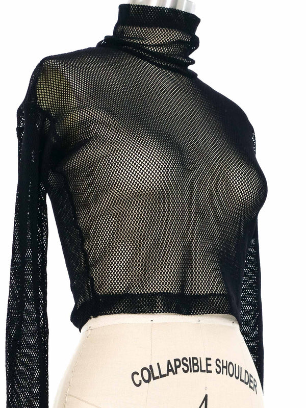 Romeo Gigli Black Fishnet Top Top arcadeshops.com