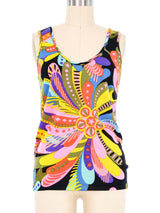 Gianni Versace Psychedelic Floral Knit Tank Top arcadeshops.com