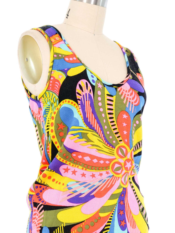 Gianni Versace Psychedelic Floral Knit Tank Top arcadeshops.com