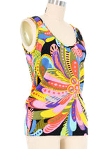 Gianni Versace Psychedelic Floral Knit Tank Top arcadeshops.com