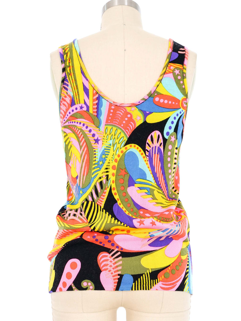 Gianni Versace Psychedelic Floral Knit Tank Top arcadeshops.com