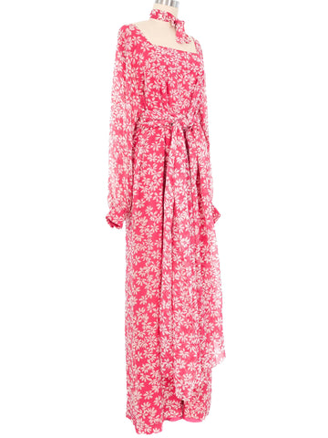 Christian Dior Floral Chiffon Caftan