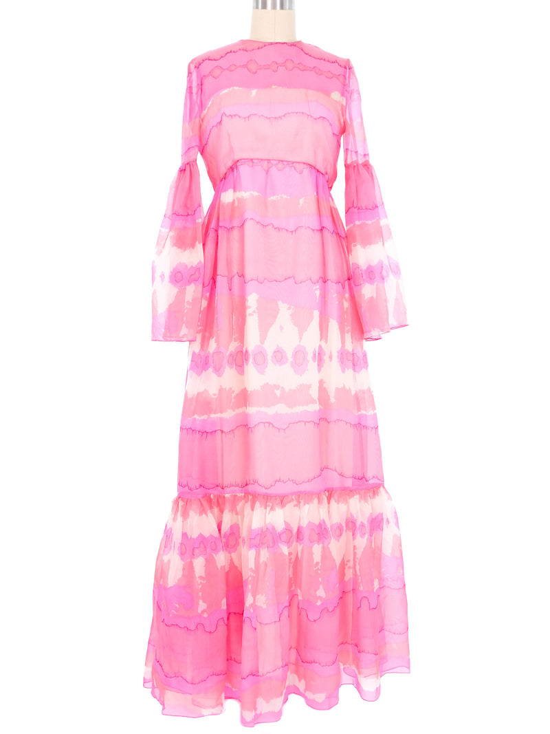 Malcolm Starr Watercolor Chiffon Maxi Dress Dress arcadeshops.com