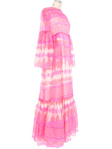 Malcolm Starr Watercolor Chiffon Maxi Dress Dress arcadeshops.com