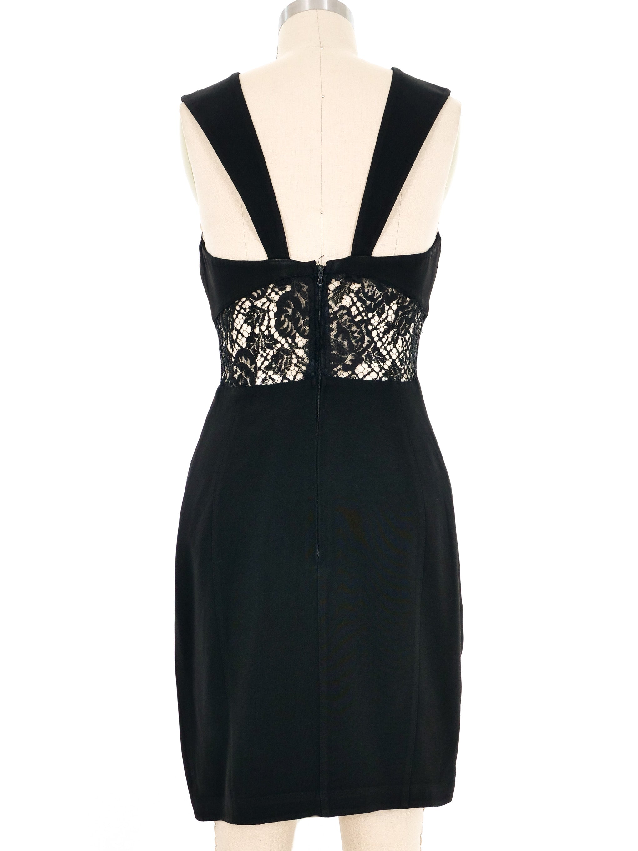 Thierry Mugler Black Lace Cutouts Minidress