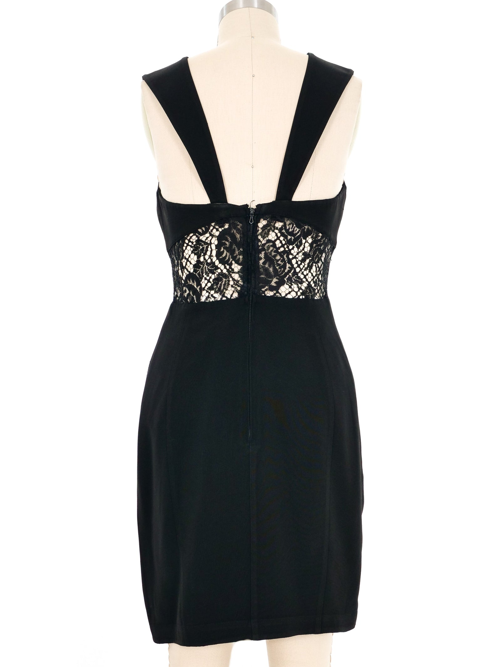 Thierry mugler ブラックカラー 編みレースデザイン ドレス Thierry Mugler Black Lace Cutouts Minidress