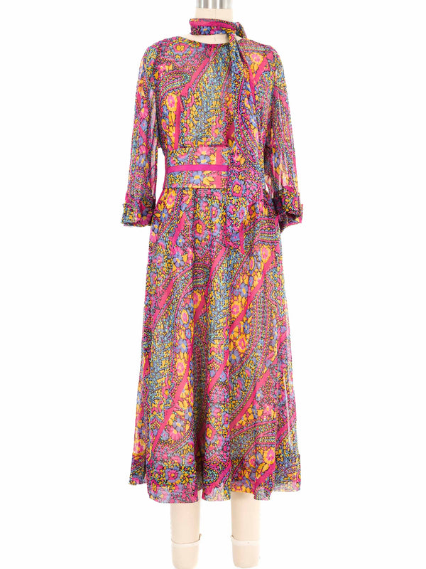 Pauline Trigerie Printed Paisley Belted Dress Dress arcadeshops.com