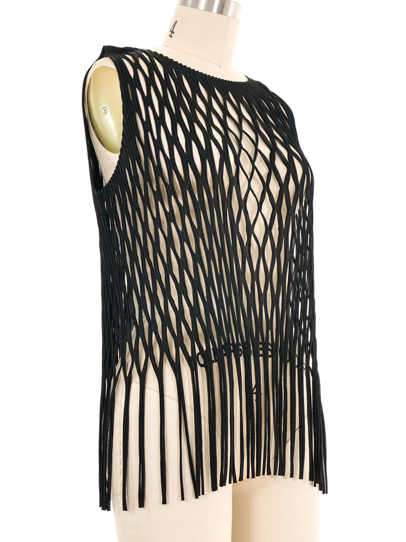 Issey Miyake Fringed Mesh Sleeveless Top Top arcadeshops.com