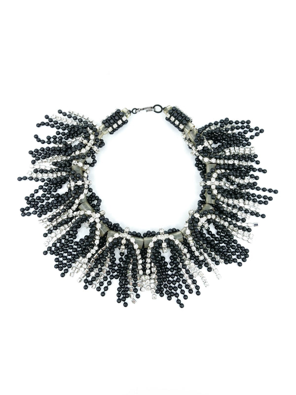 Ball Chain And Rhinestone Fringe Choker Accessory arcadeshops.com