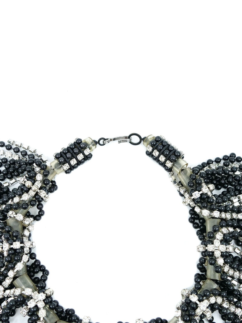 Ball Chain And Rhinestone Fringe Choker Accessory arcadeshops.com