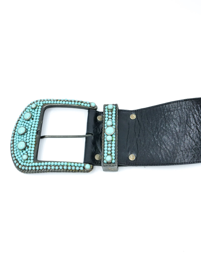Michael Morrison Turquoise Studded Belt Accessory arcadeshops.com