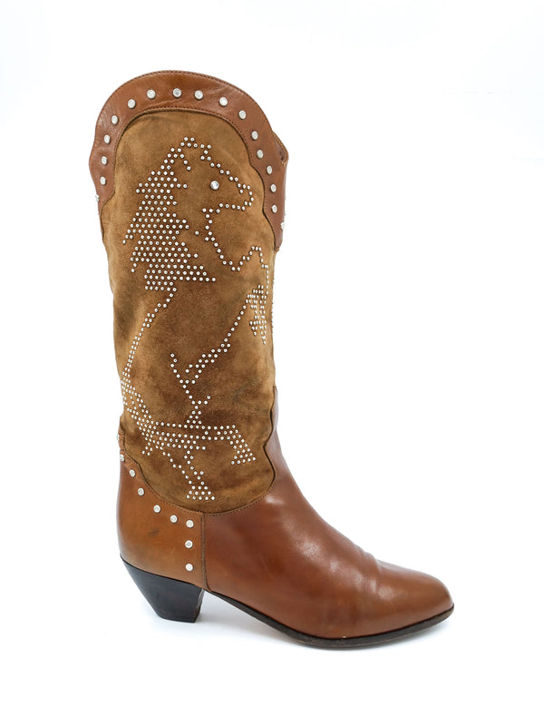 Studded Leather Western Boots, 8.5 Accessory arcadeshops.com