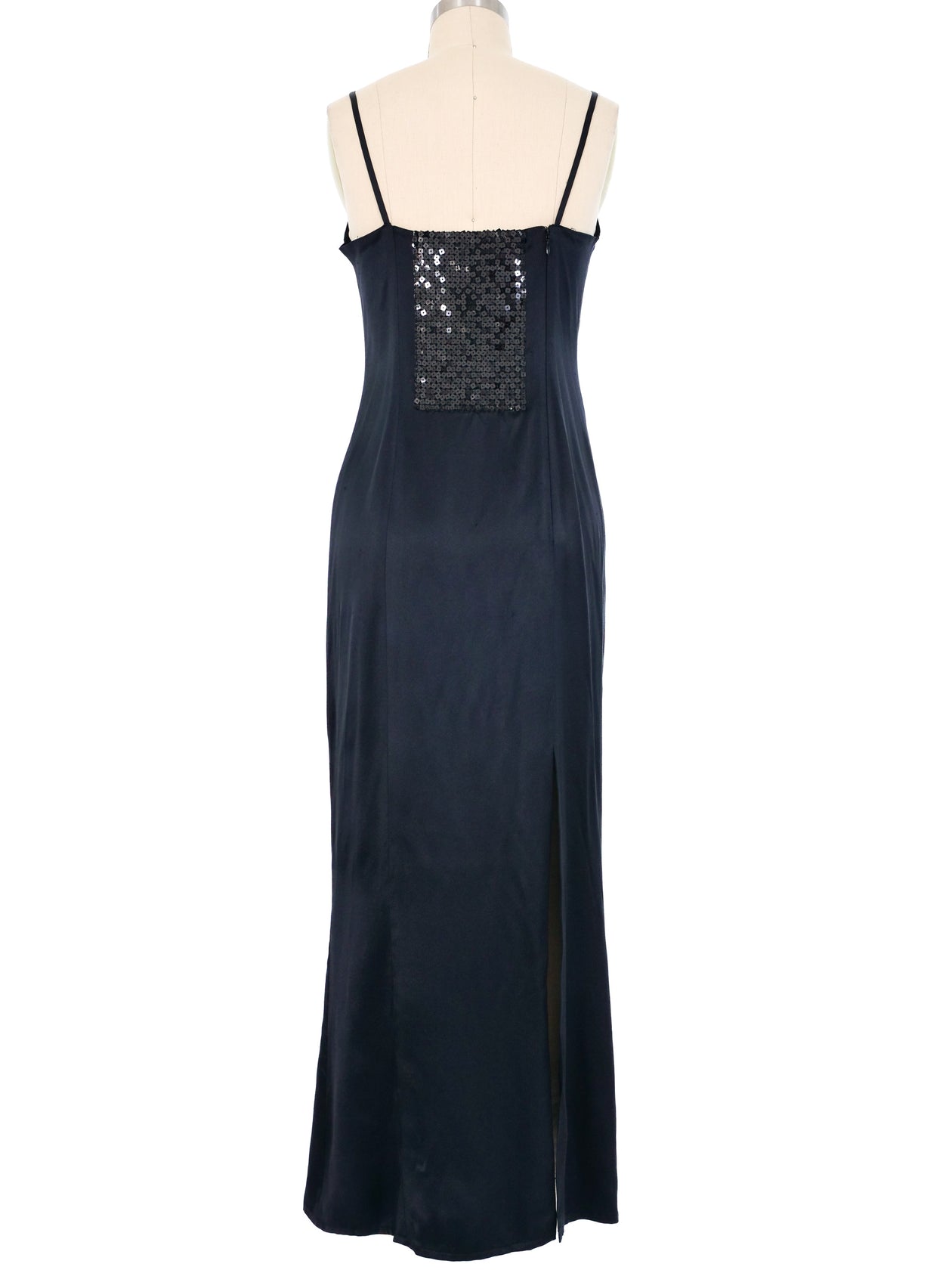 navy blue dress for baby girl 2002 Chanel Sequin Accented Slip Dress