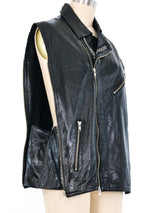 Ann Demeulemeester Zip Leather Vest Jacket arcadeshops.com