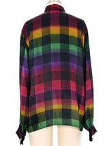 1980s Gucci Silk Rainbow Blouse Top arcadeshops.com