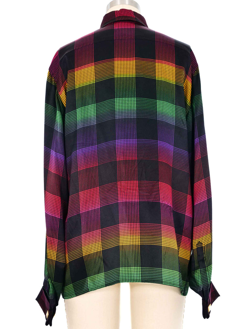 1980s Gucci Silk Rainbow Blouse Top arcadeshops.com