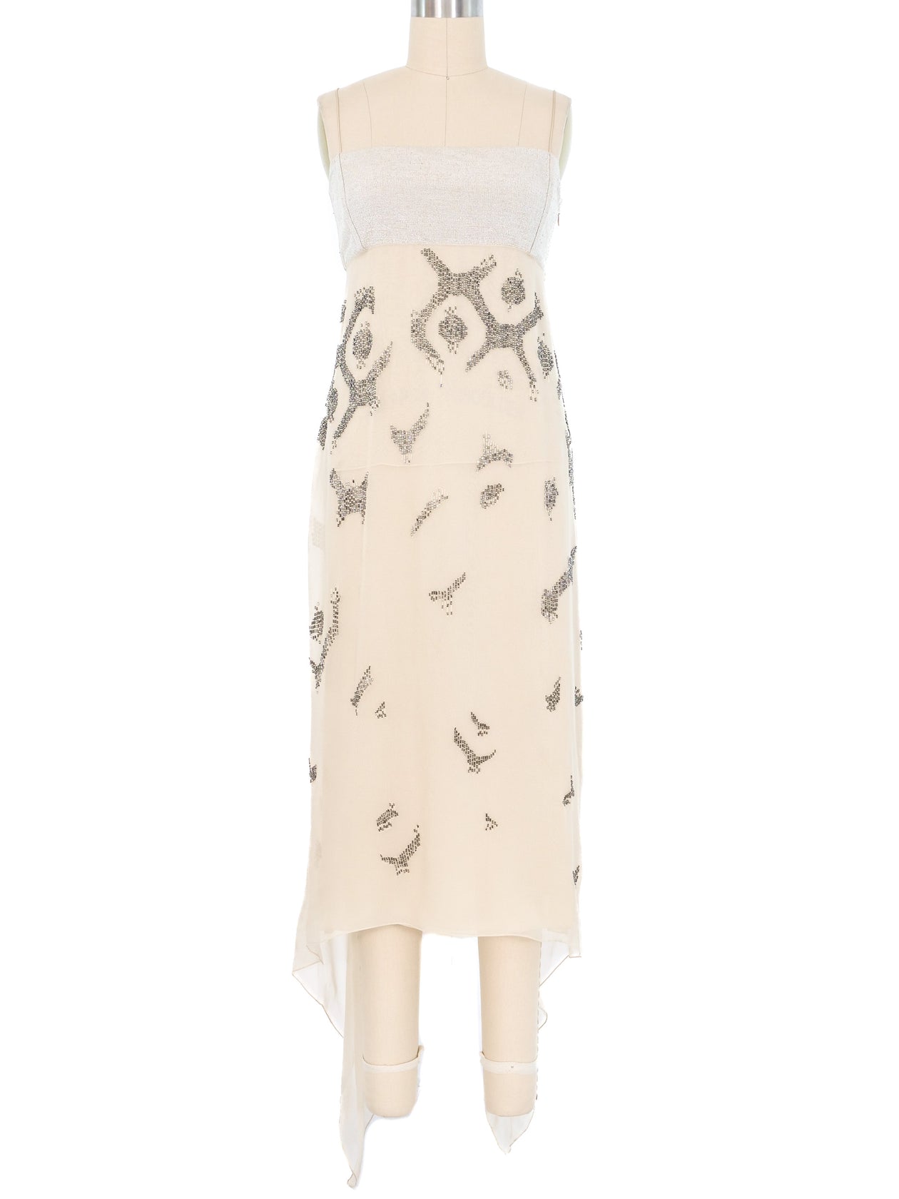 Gianfranco Ferre Bead Accented Empire Waist Slip Dress