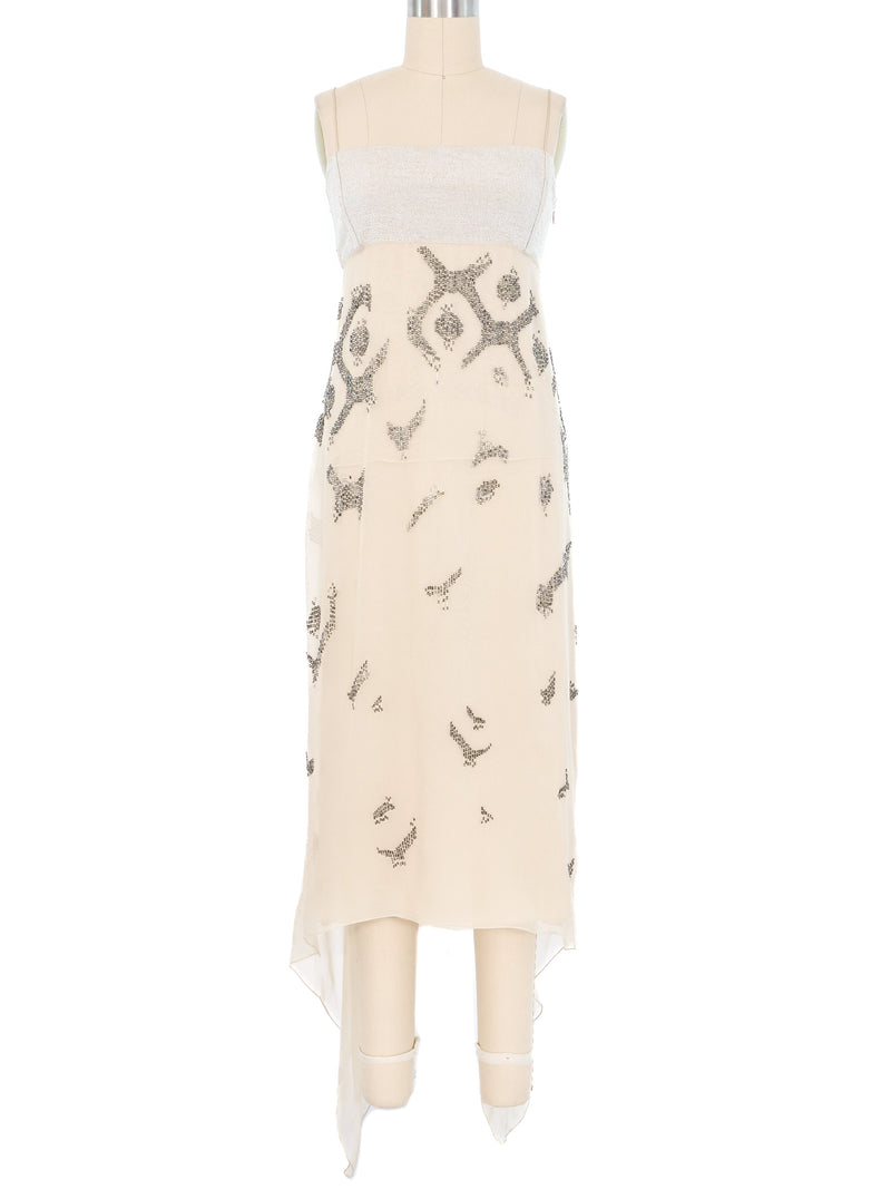 Gianfranco Ferre Bead Accented Empire Waist Slip Dress Dress arcadeshops.com