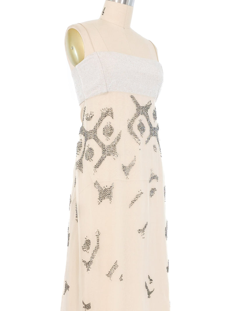 Gianfranco Ferre Bead Accented Empire Waist Slip Dress Dress arcadeshops.com