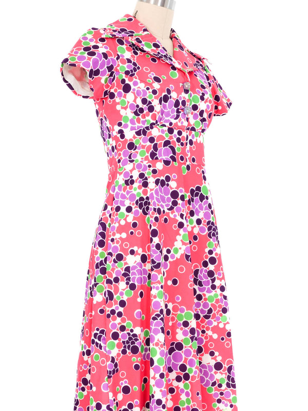 1970s Hot Pink Abstract Grape Maxi Dress Dress arcadeshops.com