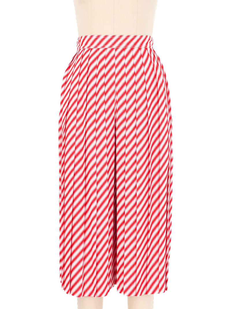 Celine Pleated Striped Culottes Bottom arcadeshops.com