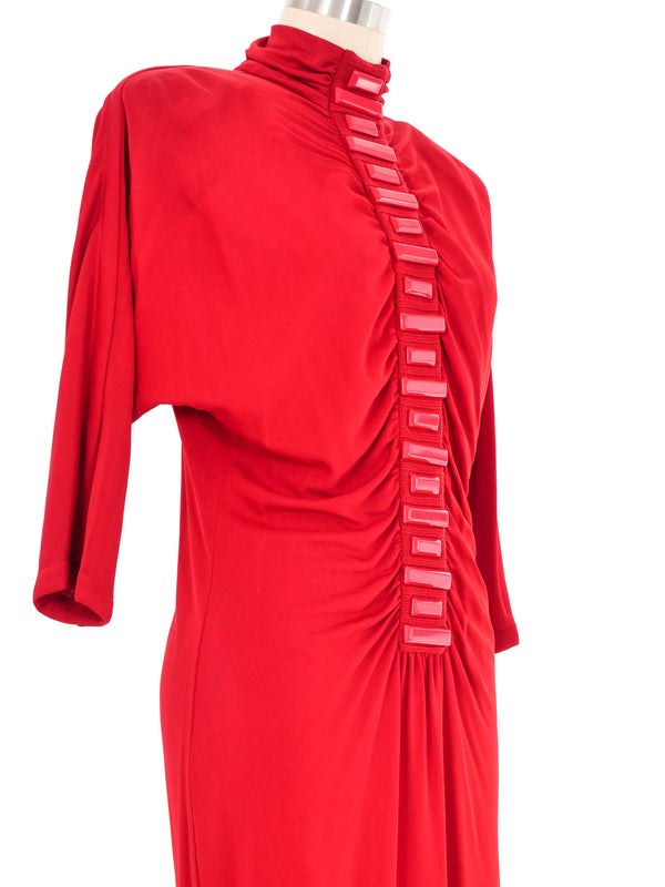 Callaghan By Romeo Gigli Crimson Knit Bead Accent Dress Dress arcadeshops.com