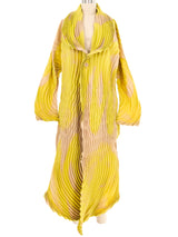 Issey Miyake Sculptural Pleated Two Tone Duster Jacket arcadeshops.com