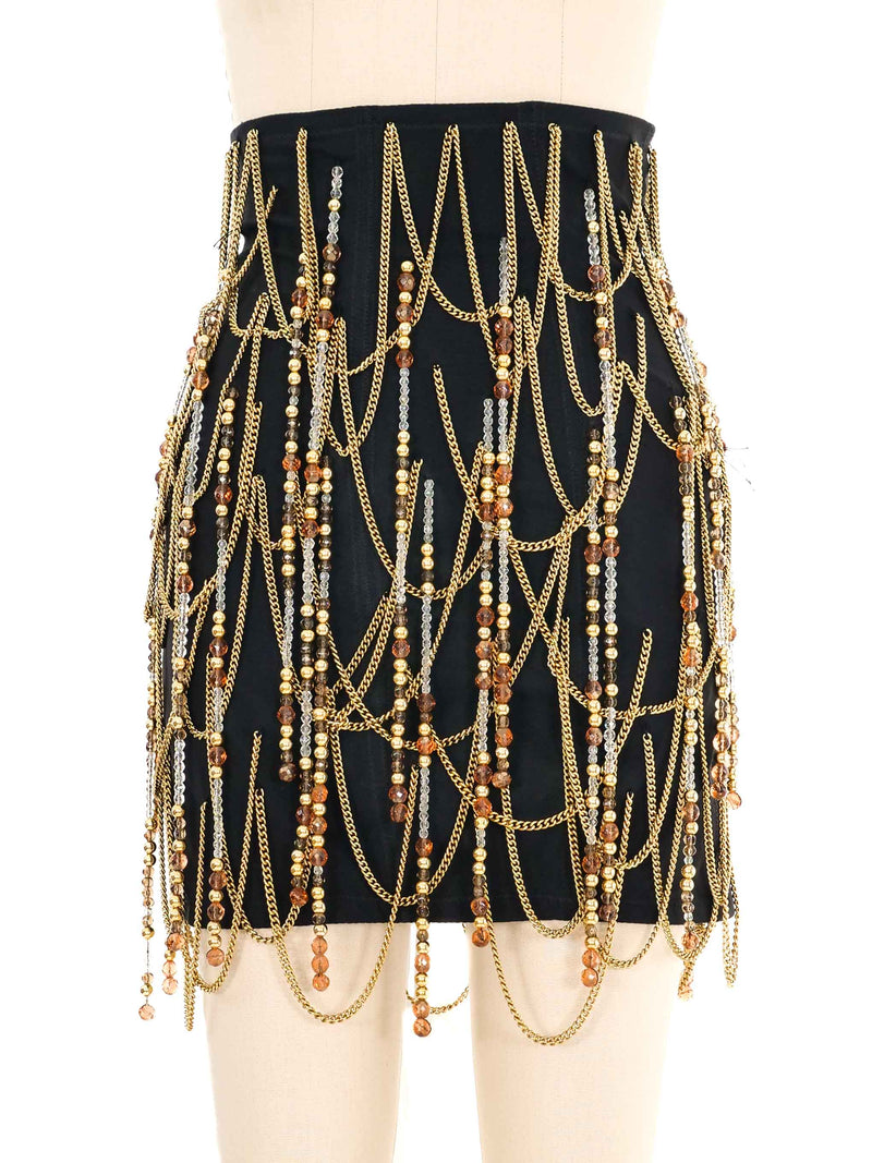 1993 Dolce & Gabbana Bead And Chain Mini Skirt Bottom arcadeshops.com