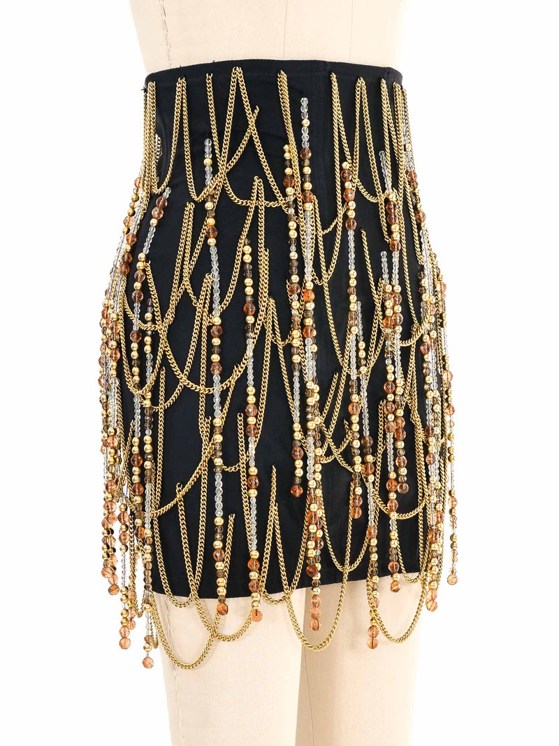 1993 Dolce & Gabbana Bead And Chain Mini Skirt Bottom arcadeshops.com