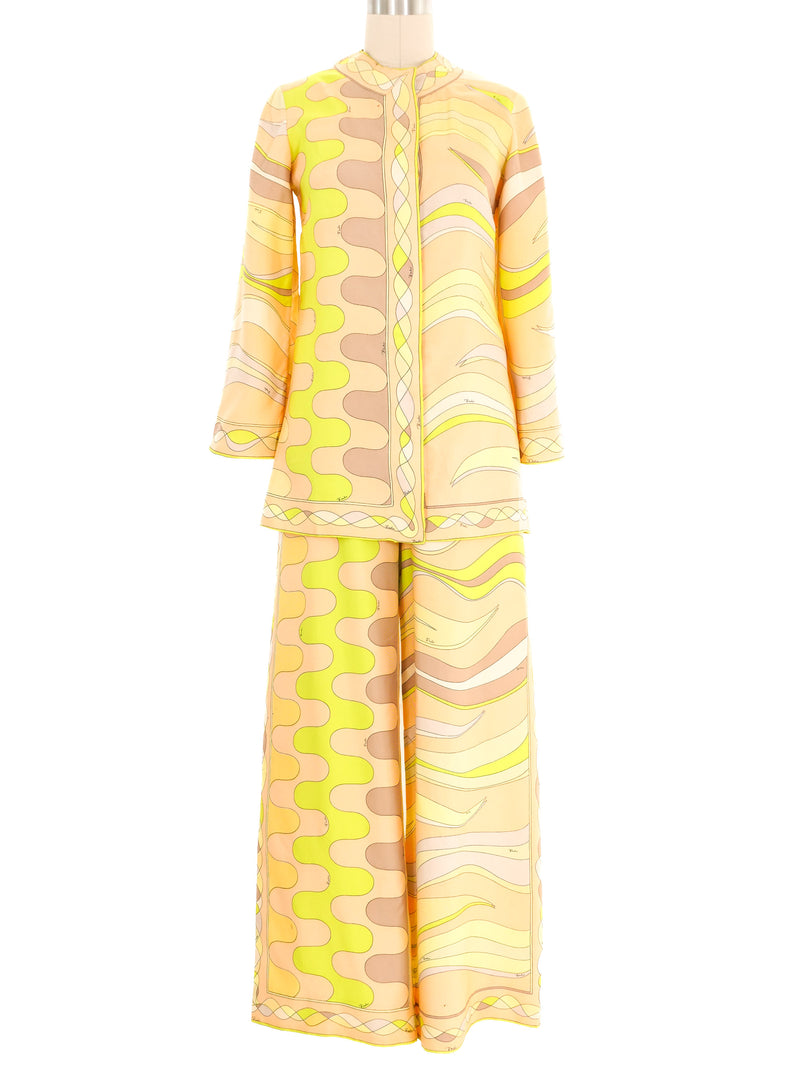 Emilio Pucci Pastel Printed Trouser Ensemble Suit arcadeshops.com